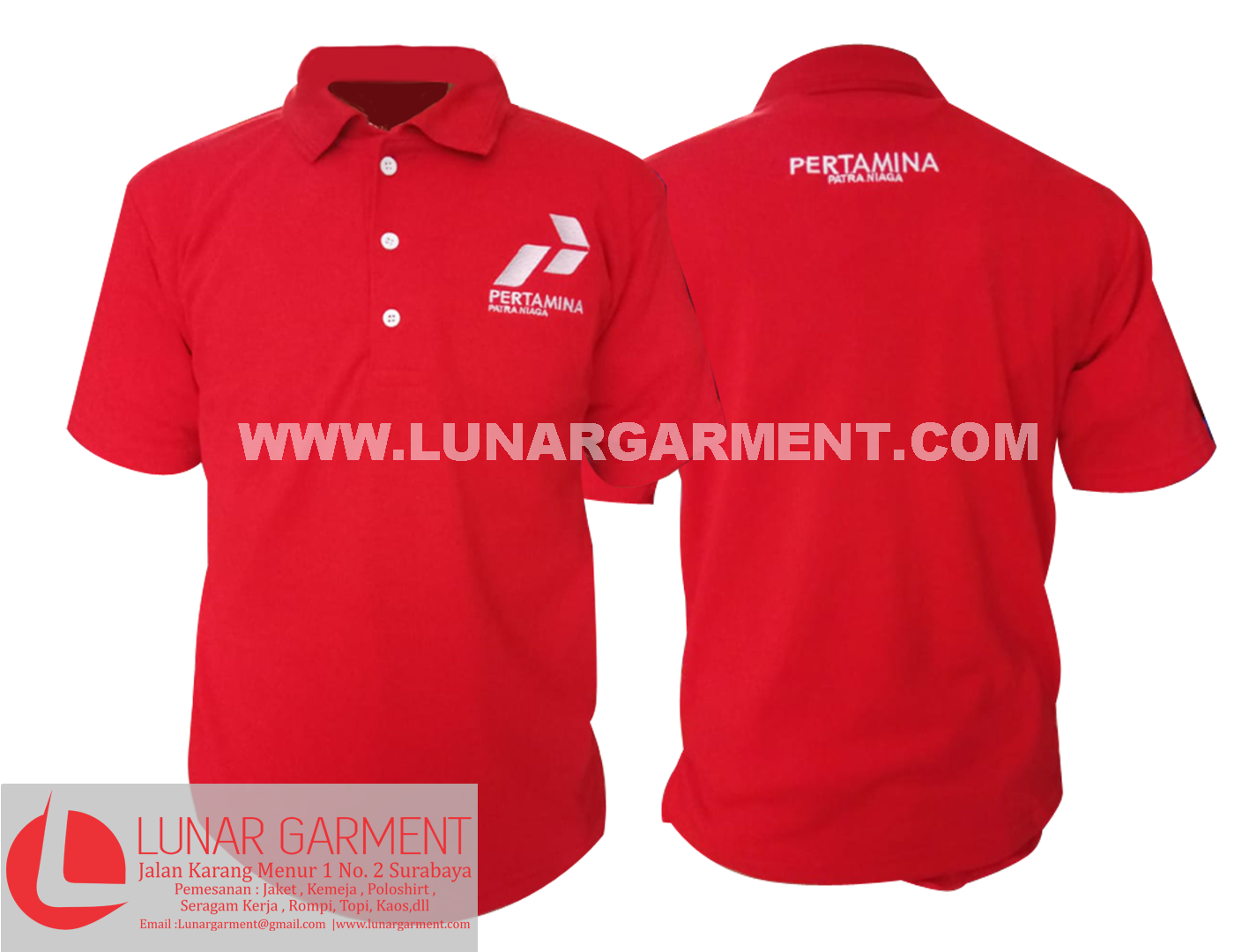 Hasil produksi Poloshirt Lacoste Katun PERTAMINA PATRA 